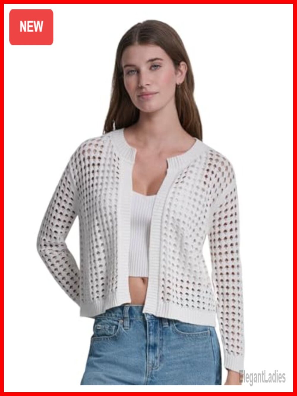 Long Sleeve Open Stitch Cardigan Sweater